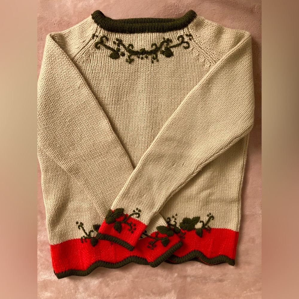 Vintage 60’s 70’s embroidered wool sweater